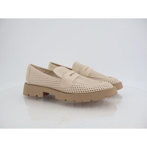 Dolce Vita Womens Malila Perforated Chunky Loafers Size 9.5 Beige Vegan Shoes